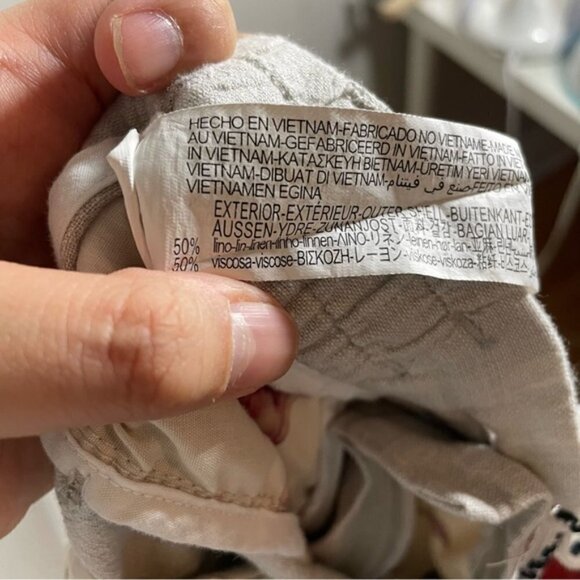 Zara Grey Linen High Rise Straight Leg Pants size S - Picture 7 of 7